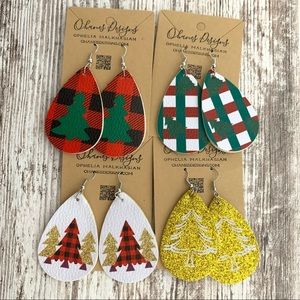 Holiday Faux Leather Earring Bundle